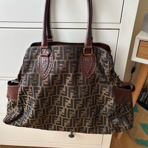 Fendi Brown Monogram Tote Bag Authentic